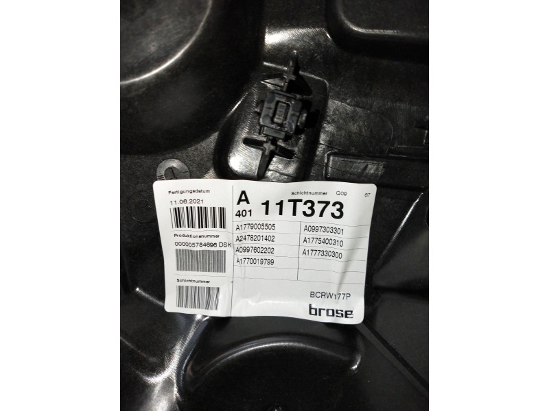 Recambio de elevalunas trasero derecho para mercedes clase a (bm 177) a 200 d (177.012) referencia OEM IAM A1779005505 A24782014