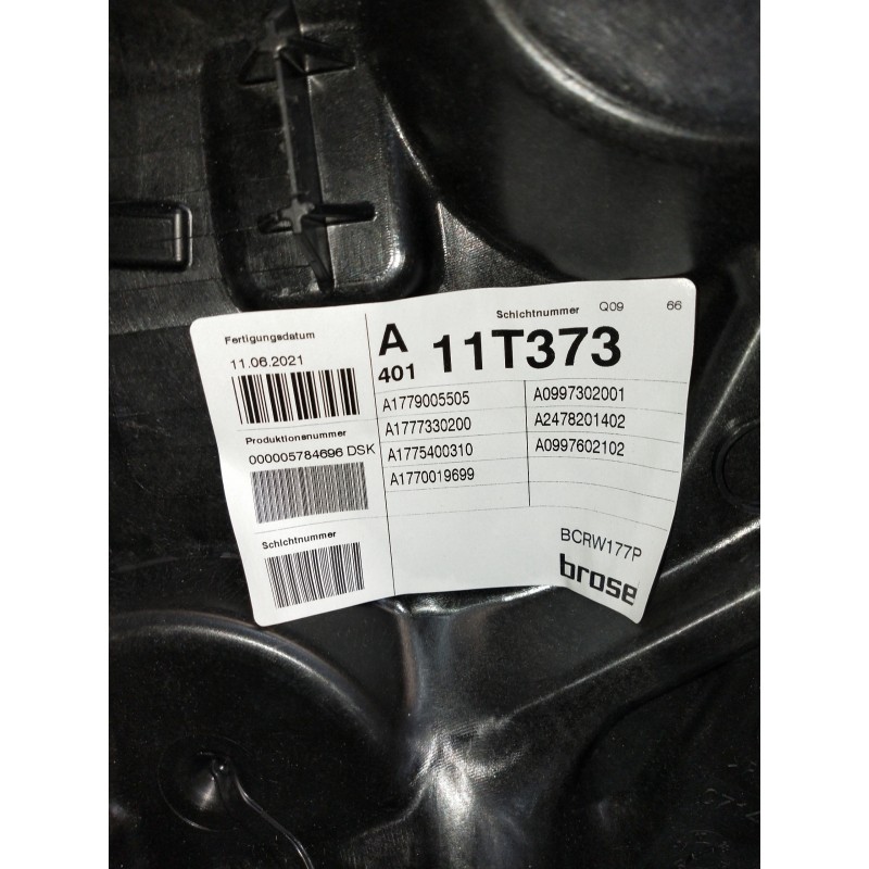 Recambio de elevalunas trasero izquierdo para mercedes clase a (bm 177) a 200 d (177.012) referencia OEM IAM A1779005505 A177733