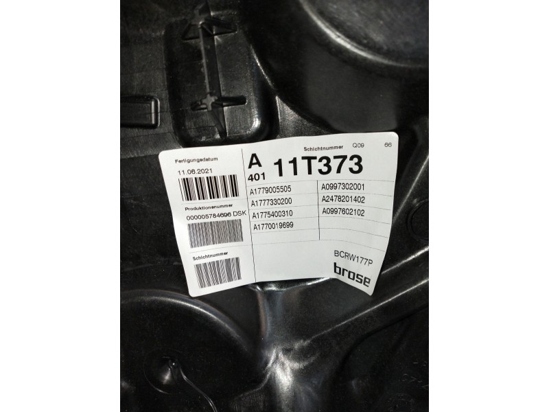 Recambio de elevalunas trasero izquierdo para mercedes clase a (bm 177) a 200 d (177.012) referencia OEM IAM A1779005505 A177733