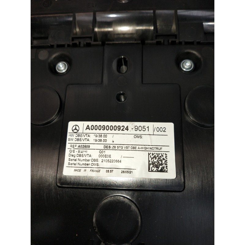 Recambio de luz interior para mercedes clase a (bm 177) a 200 d (177.012) referencia OEM IAM A0009000924  