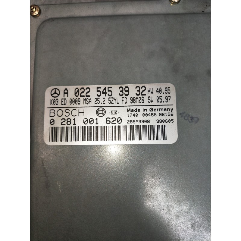 Recambio de centralita motor uce para mercedes clase e (w210) berlina diesel 290 turbodiesel (210.017) referencia OEM IAM 028100