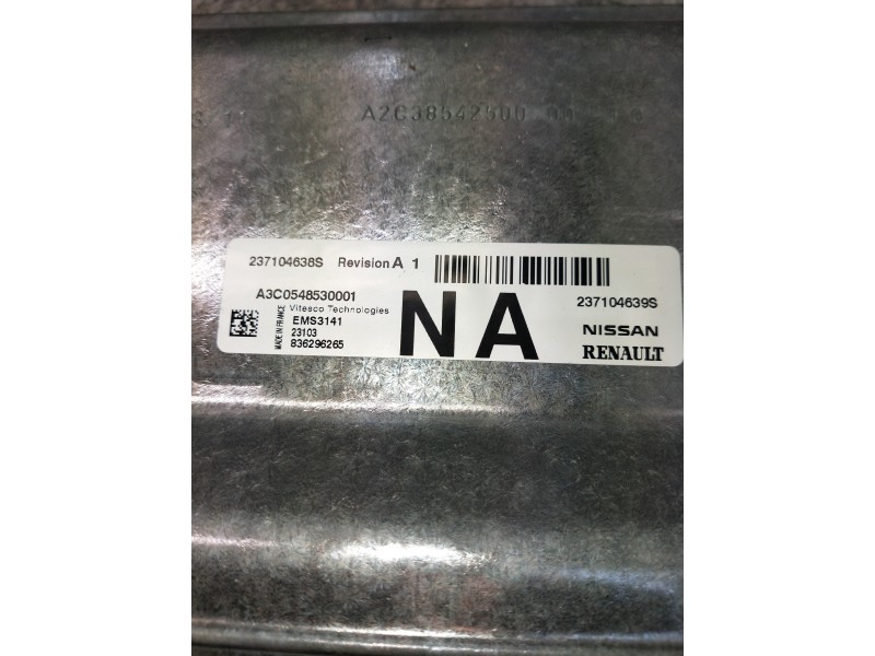 Recambio de centralita motor uce para renault captur ii 1.0 referencia OEM IAM 237104638S A3C0548530001 237104639S