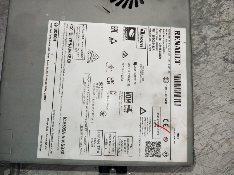 Recambio de sistema navegacion gps para renault captur ii 1.0 referencia OEM IAM 259154445R 283C36433R 