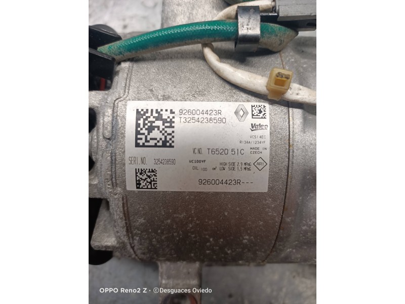 Recambio de compresor aire acondicionado para renault captur ii 1.0 referencia OEM IAM 926004423R T3254238590 
