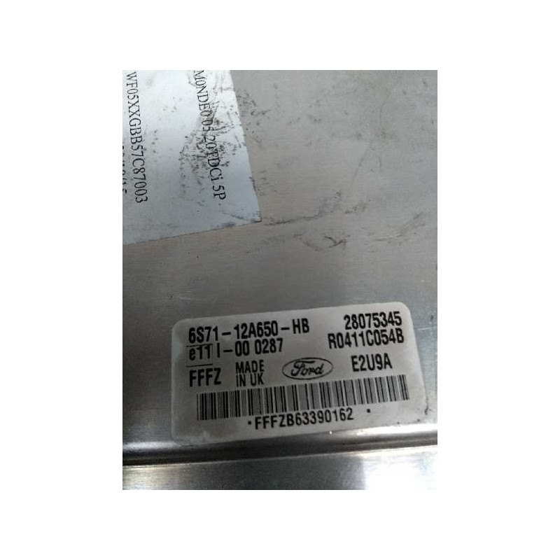 Recambio de centralita motor uce para ford mondeo berlina (ge) 2.0 tdci cat referencia OEM IAM R0411C054B 6S7112A650HB 28075345 