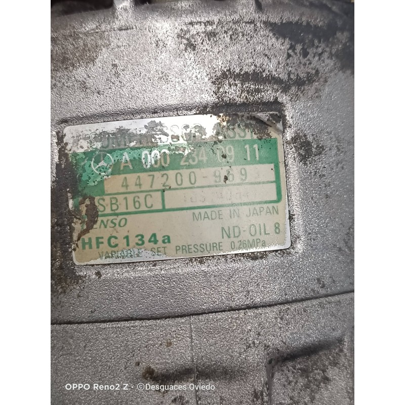 Recambio de compresor aire acondicionado para mercedes clase c (w202) berlina 240 (202.026) referencia OEM IAM A0002340911 44720
