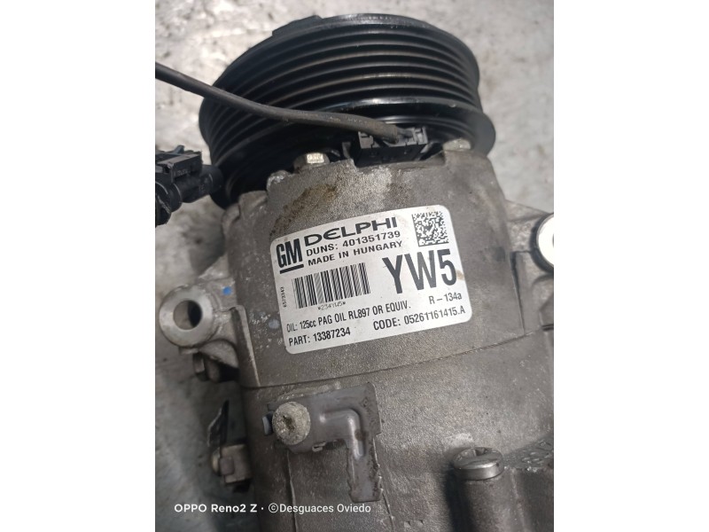Recambio de compresor aire acondicionado para opel astra j lim. enjoy referencia OEM IAM 13387234 401351739 
