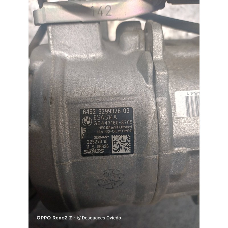 Recambio de compresor aire acondicionado para bmw serie 3 gran turismo (f34) 318d referencia OEM IAM 6452929932803 6SAS14A GE447