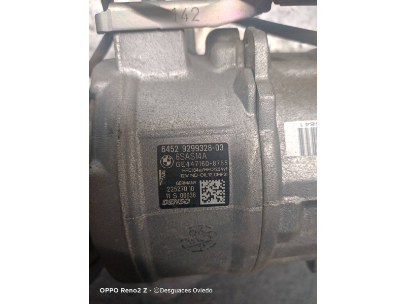 Recambio de compresor aire acondicionado para bmw serie 3 gran turismo (f34) 318d referencia OEM IAM 6452929932803 6SAS14A GE447