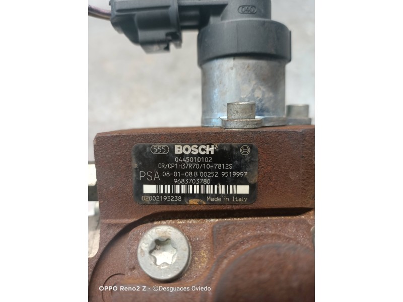 Recambio de bomba inyeccion para peugeot 207 urban referencia OEM IAM 9683703780 0445010102 
