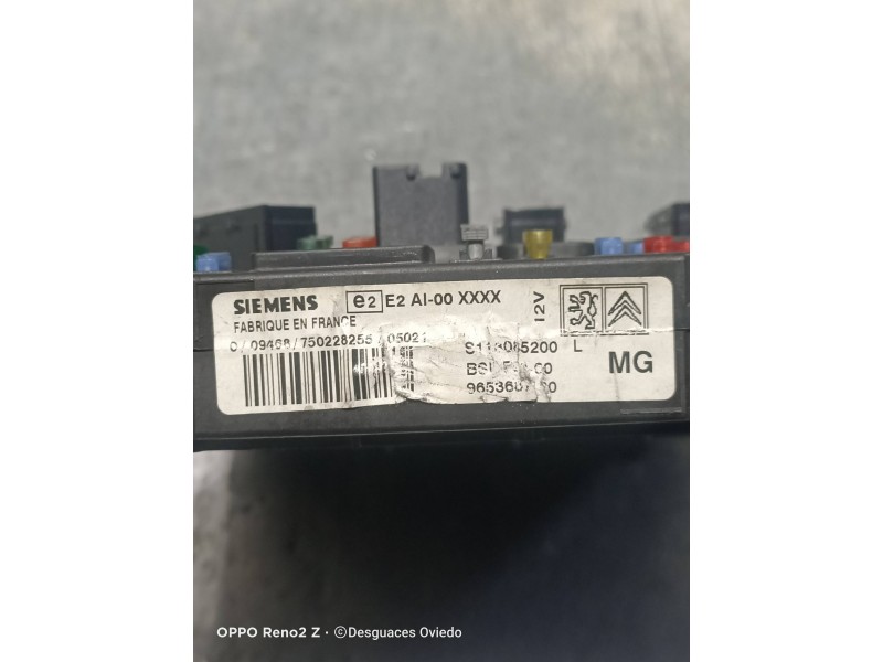 Recambio de caja reles / fusibles para citroen c3 1.4 hdi sx plus referencia OEM IAM 9653667  