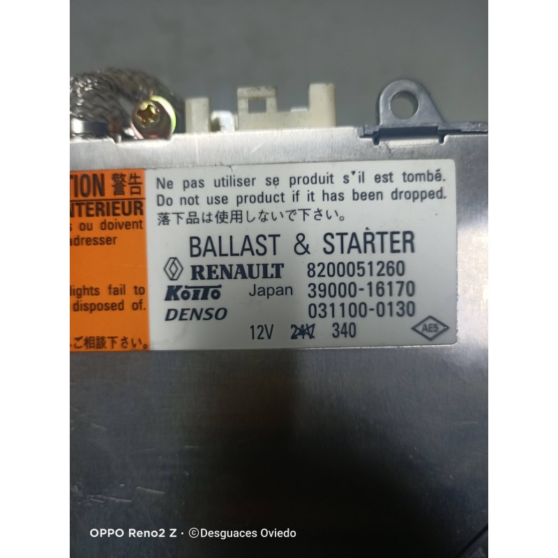 Recambio de centralita faros xenon para renault vel satis (bj0) 2.0 dci diesel fap referencia OEM IAM 8200051260 3900016170 