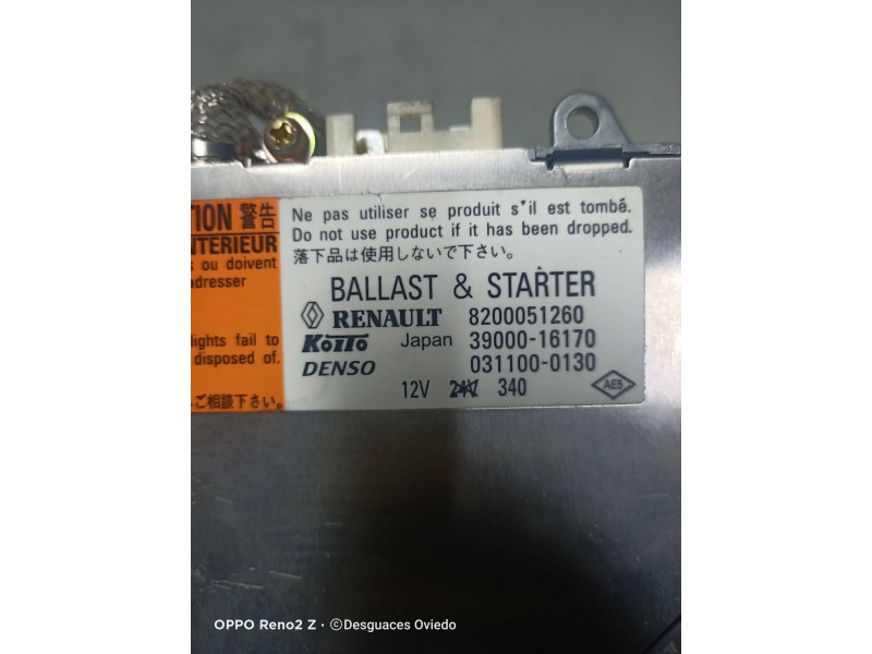 Recambio de centralita faros xenon para renault vel satis (bj0) 2.0 dci diesel fap referencia OEM IAM 8200051260 3900016170 