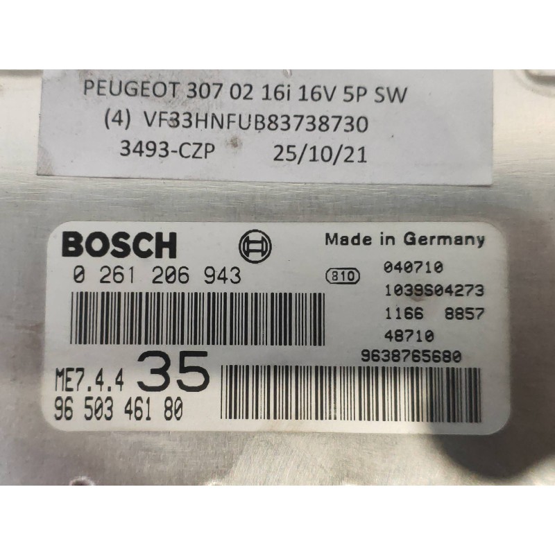 Recambio de centralita motor uce para peugeot 307 break / sw (s1) break xr referencia OEM IAM 0261206943 9650346180 35 Recambio de centralita motor uce para peugeot 307 break / sw (s1) break xr referencia OEM IAM 0261206943 9650346180 35