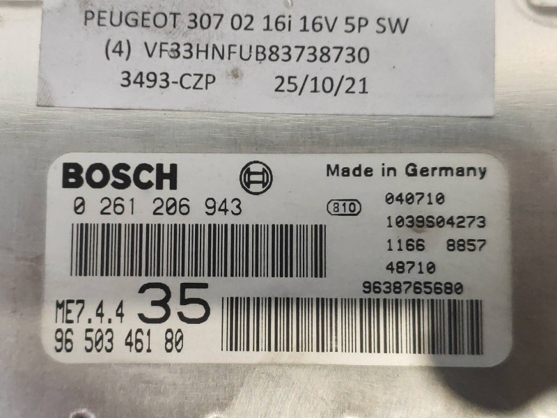 Recambio de centralita motor uce para peugeot 307 break / sw (s1) break xr referencia OEM IAM 0261206943 9650346180 35 Recambio de centralita motor uce para peugeot 307 break / sw (s1) break xr referencia OEM IAM 0261206943 9650346180 35