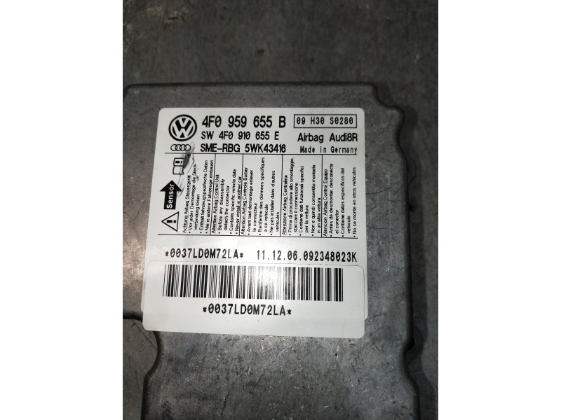 Recambio de centralita airbag para audi a6 berlina (4f2) 2.0 tfsi referencia OEM IAM 4F0959655B 5WK43416 