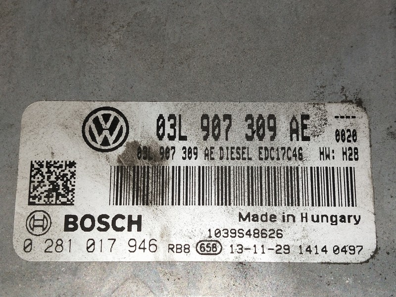 Recambio de centralita motor uce para volkswagen caddy ka/kb (2c) combi bluemotion referencia OEM IAM 03L907309AE 0281017946 