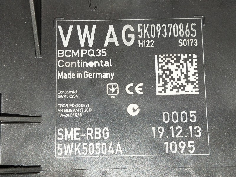 Recambio de modulo electronico para volkswagen caddy ka/kb (2c) combi bluemotion referencia OEM IAM 5K0937086S 5WK50504A 