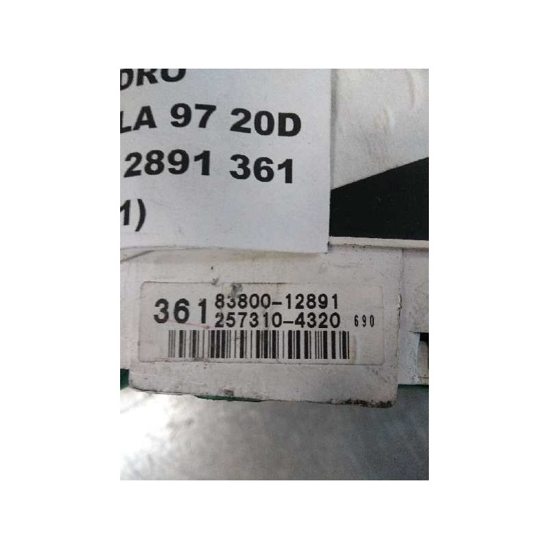 Recambio de cuadro instrumentos para toyota corolla (e11) 2.0 diesel cat referencia OEM IAM 8380012891 2573104320 361
