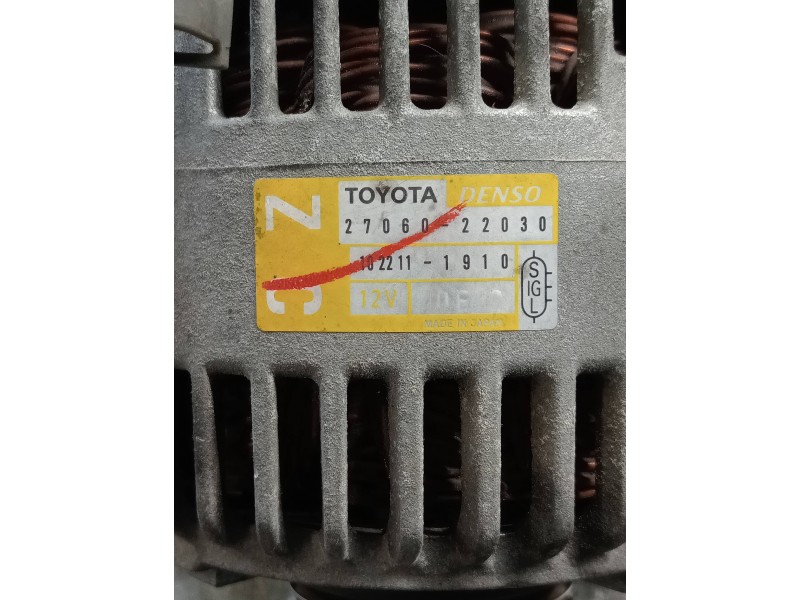 Recambio de alternador para toyota corolla (e12) 1.6 linea sol berlina 3/5 referencia OEM IAM 2706022030 1022111910 
