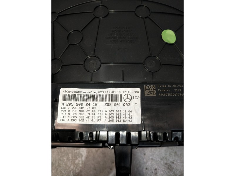 Recambio de cuadro instrumentos para mercedes clase c (w205) lim. c 220 cdi bluetec (205.004) referencia OEM IAM A2059002416 A2C