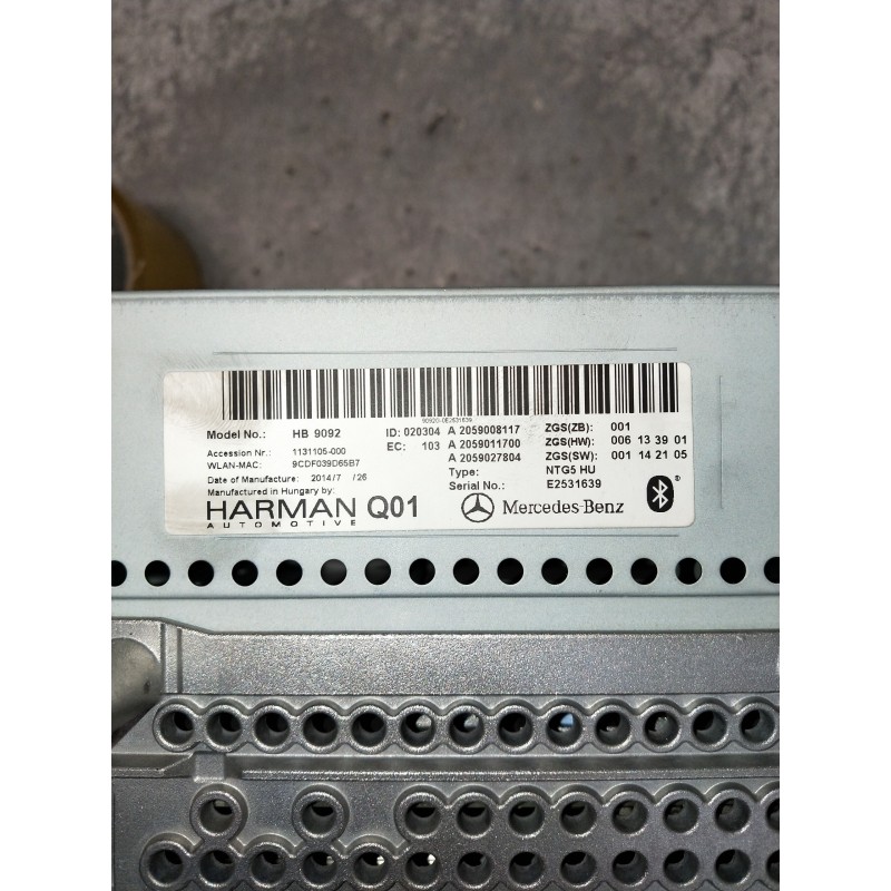 Recambio de sistema audio / radio cd para mercedes clase c (w205) lim. c 220 cdi bluetec (205.004) referencia OEM IAM 6434A9099 