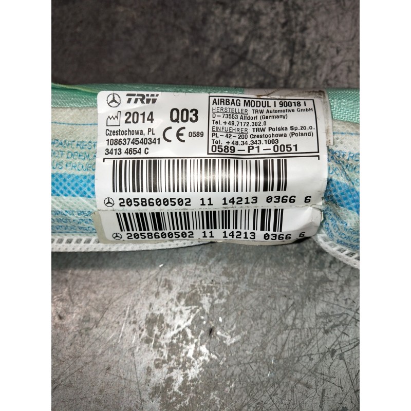 Recambio de airbag cortina delantero derecho para mercedes clase c (w205) lim. c 220 cdi bluetec (205.004) referencia OEM IAM 20