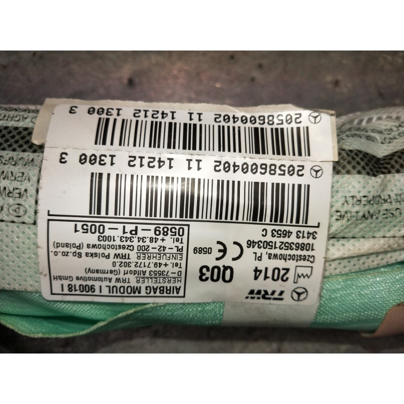 Recambio de airbag cortina delantero izquierdo para mercedes clase c (w205) lim. c 220 cdi bluetec (205.004) referencia OEM IAM 