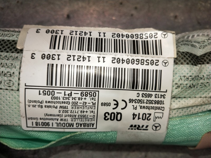 Recambio de airbag cortina delantero izquierdo para mercedes clase c (w205) lim. c 220 cdi bluetec (205.004) referencia OEM IAM 