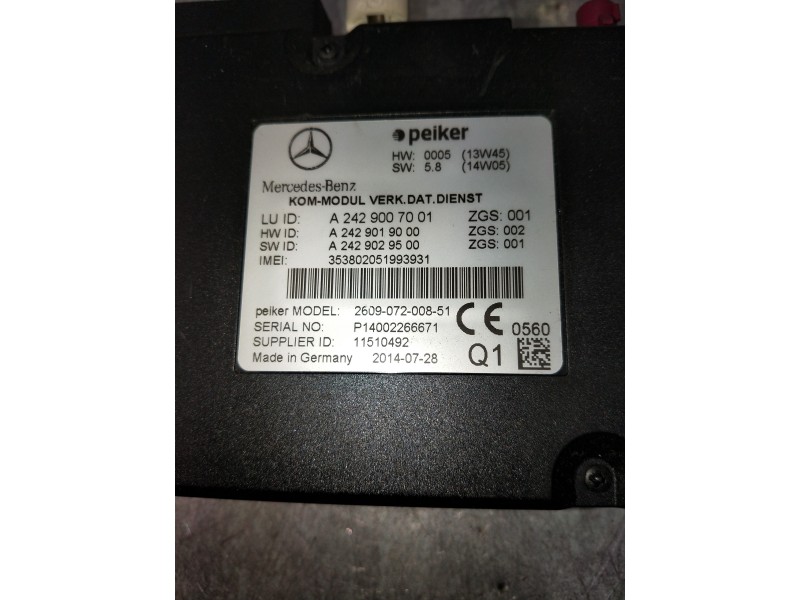 Recambio de modulo electronico para mercedes clase c (w205) lim. c 220 cdi bluetec (205.004) referencia OEM IAM A2429007001 P140