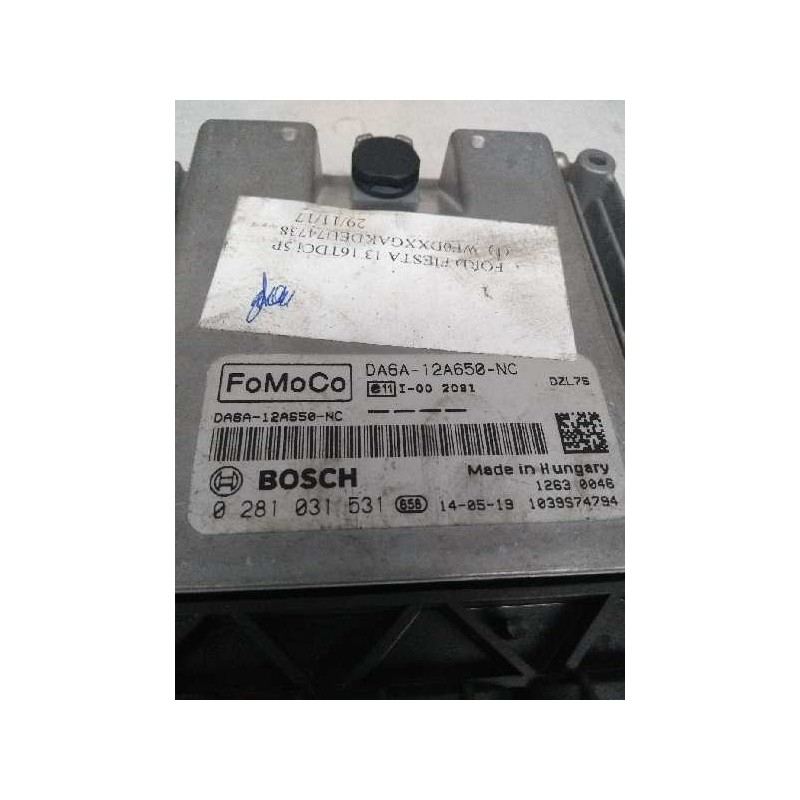 Recambio de centralita motor uce para ford fiesta (cb1) 1.6 tdci cat referencia OEM IAM 0281031531 DA6A12A650NC 