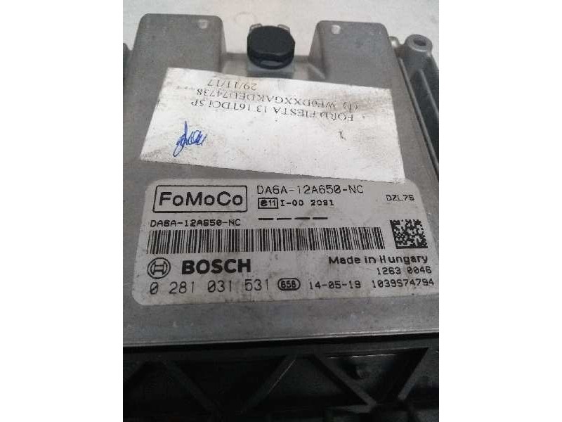 Recambio de centralita motor uce para ford fiesta (cb1) 1.6 tdci cat referencia OEM IAM 0281031531 DA6A12A650NC 
