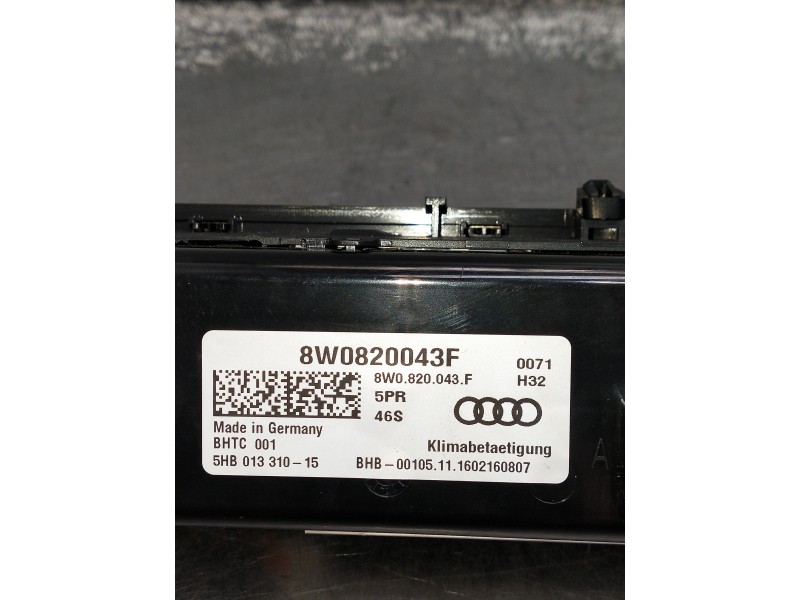 Recambio de mando calefaccion / aire acondicionado para audi a4 berlina (8w2) design edition referencia OEM IAM 8W0820043F  