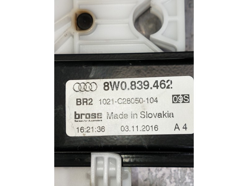 Recambio de elevalunas trasero derecho para audi a4 berlina (8w2) design edition referencia OEM IAM 8W0839462 1021C28050104 