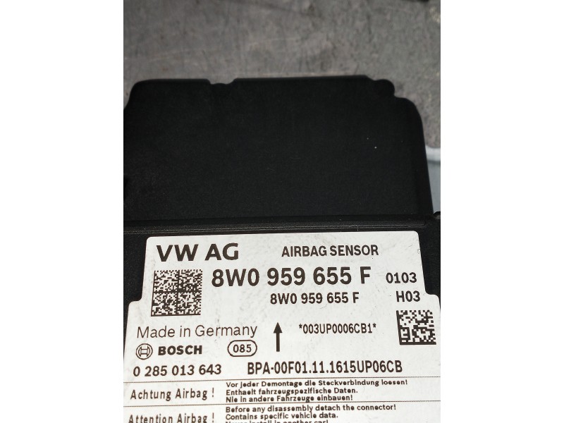 Recambio de centralita airbag para audi a4 berlina (8w2) design edition referencia OEM IAM 8W0959655F  