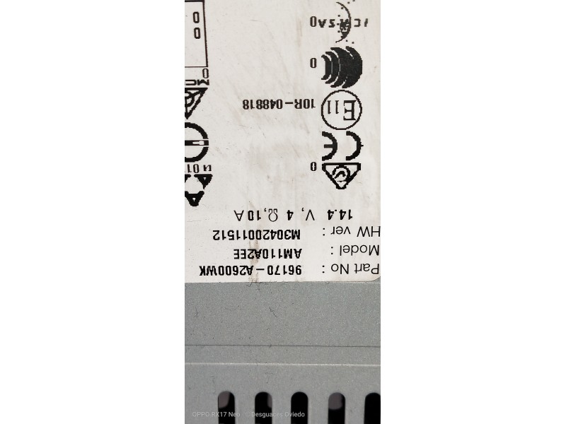 Recambio de sistema audio / radio cd para kia cee´d tech referencia OEM IAM 96170A2600WK AM110A2EE M30420011512