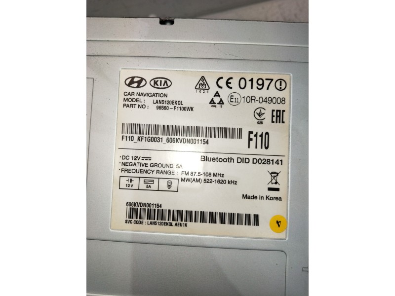 Recambio de sistema navegacion gps para kia sportage spirit 2wd referencia OEM IAM 96560F1100WK  