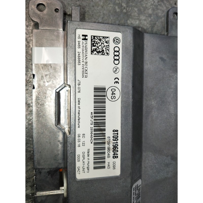 Recambio de pantalla multifuncion para audi a5 sportback (8t) 2.0 tdi (140kw) referencia OEM IAM 8T0919604B  