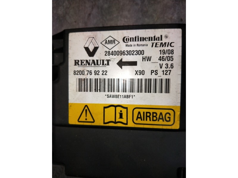Recambio de centralita airbag para dacia logan prestige referencia OEM IAM 8200769222 2840096302300 