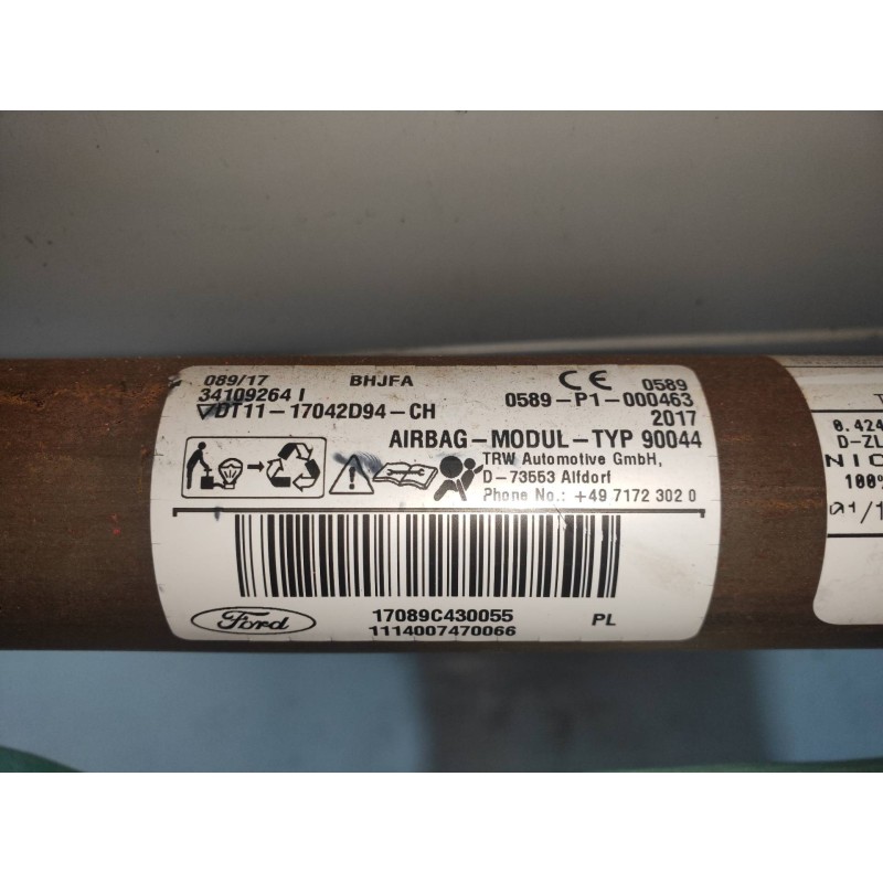 Recambio de airbag cortina delantero derecho para ford transit connect 1.5 tdci cat referencia OEM IAM DT1117042D94CH 17042D94 