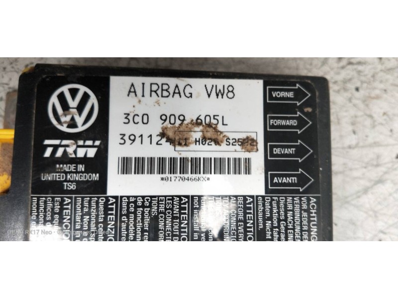 Recambio de centralita airbag para seat leon (1p1) 1.9 tdi referencia OEM IAM 3C0909605L  