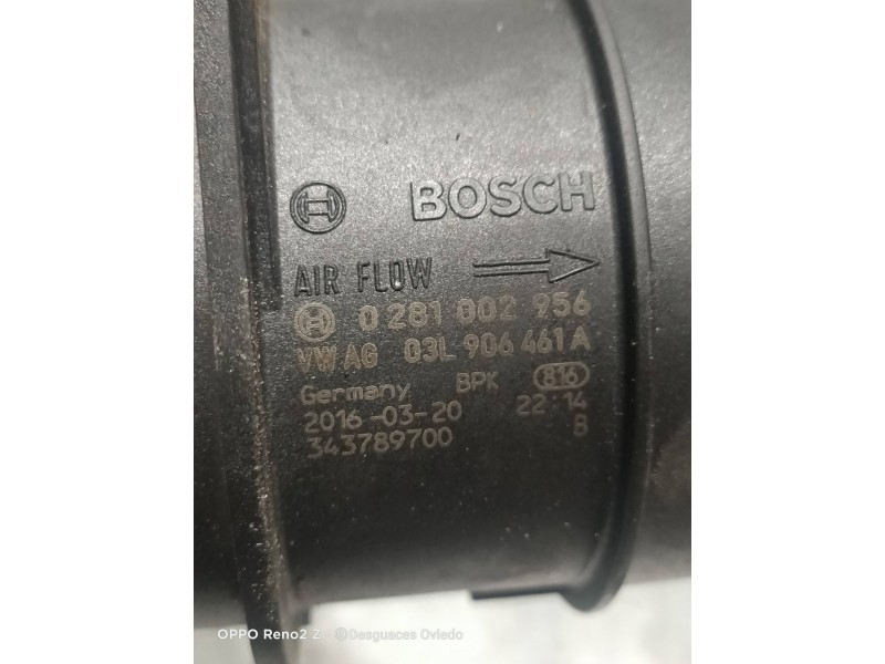 Recambio de caudalimetro para audi a5 sportback (8t) 2.0 tdi (140kw) referencia OEM IAM 0281002956 03L906461A 