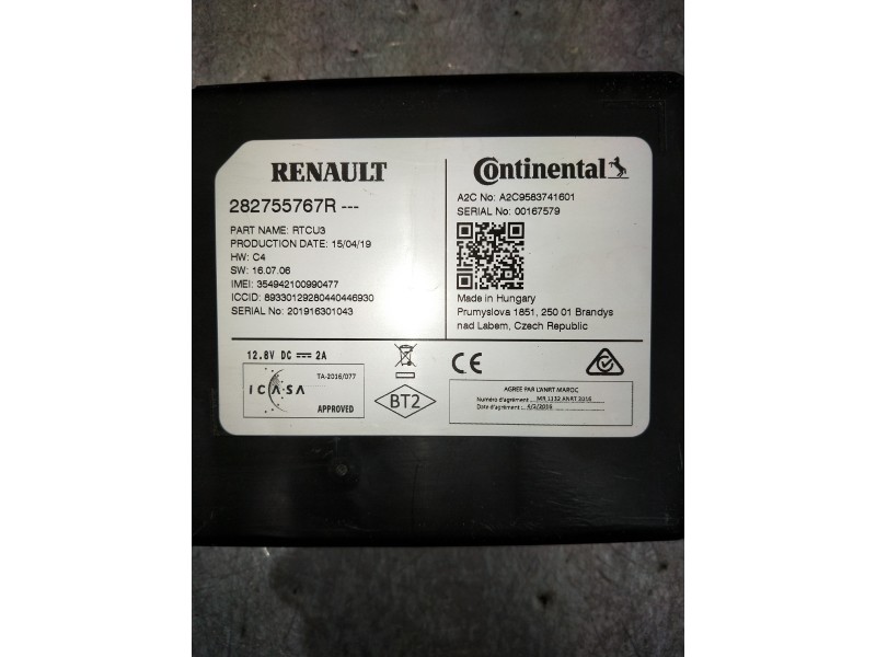 Recambio de modulo electronico para renault zoe limited referencia OEM IAM 28275576R A2C9583741601 