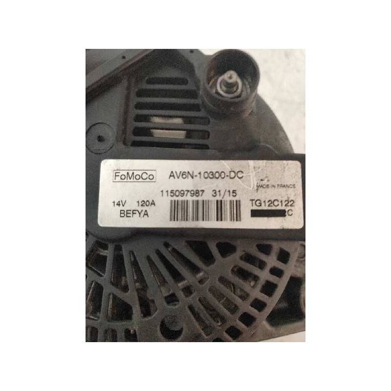 Recambio de alternador para ford fiesta (ccn) black edition referencia OEM IAM AV6N10300DC 115097987 TG12C122 120 AMPERIOS