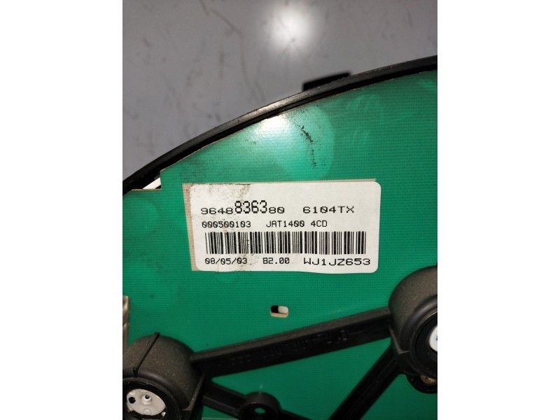 Recambio de cuadro instrumentos para citroen berlingo 1.9 d 600 furg. referencia OEM IAM 9648836380  