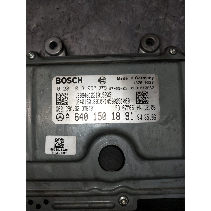 Recambio de centralita motor uce para mercedes clase b (w245) 200 cdi (245.208) referencia OEM IAM 0281013967 A6401501891 