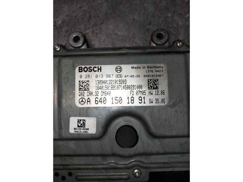 Recambio de centralita motor uce para mercedes clase b (w245) 200 cdi (245.208) referencia OEM IAM 0281013967 A6401501891 