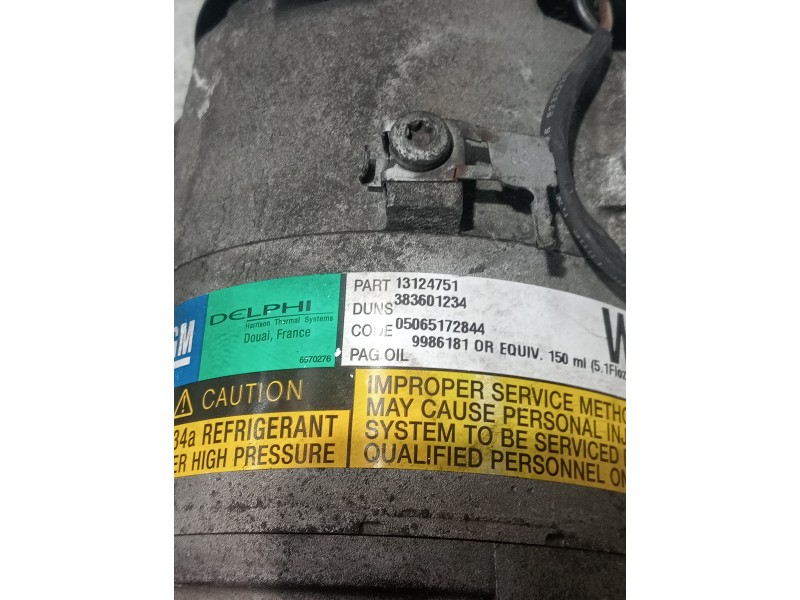 Recambio de compresor aire acondicionado para opel astra h berlina enjoy referencia OEM IAM 13124751  