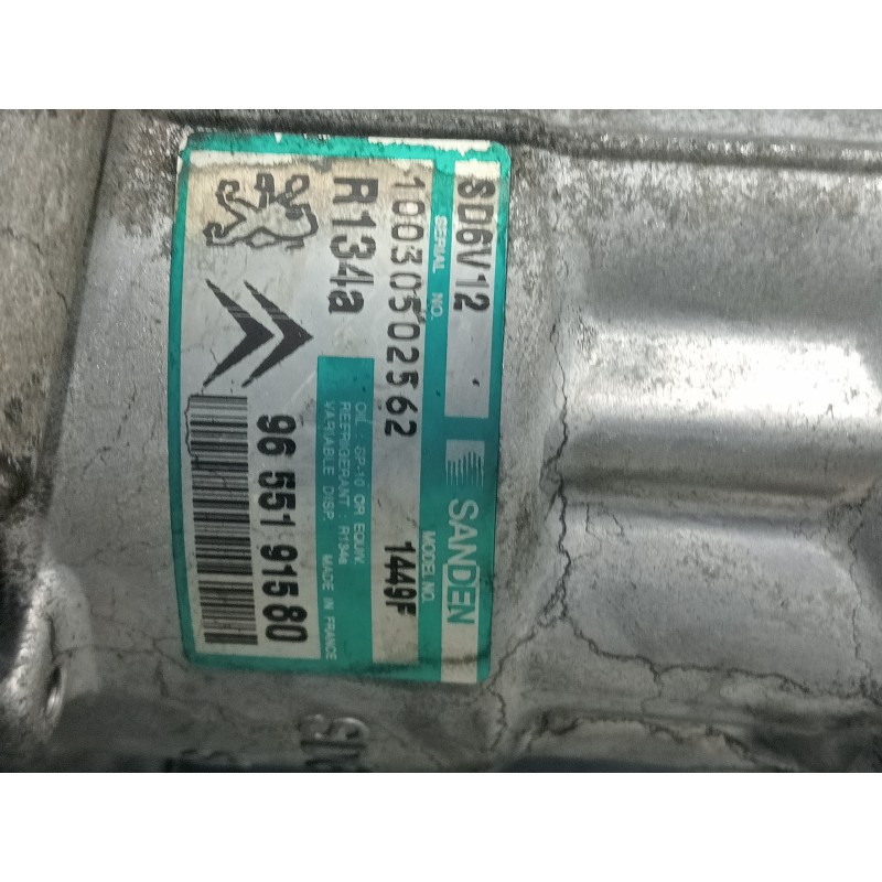 Recambio de compresor aire acondicionado para peugeot 307 break/sw (s2) sw pack referencia OEM IAM 9655191580 SD6V12 