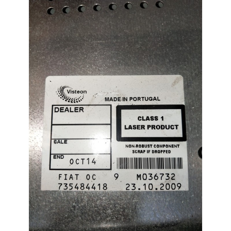 Recambio de sistema audio / radio cd para fiat bravo (198) 1.6 16v active multijet (77kw) referencia OEM IAM 735484418  